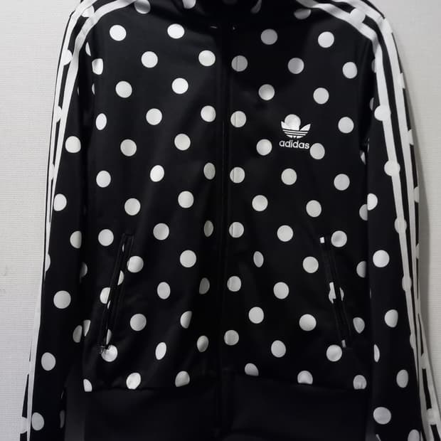 아디다스 파이어버드 블랙 도트 땡땡이 여자 트랙탑 저지 져지집업 90/S