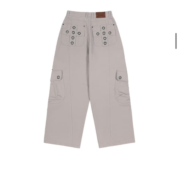 팬시클럽 크로스 포켓 카고 팬츠 PINK BEIGE