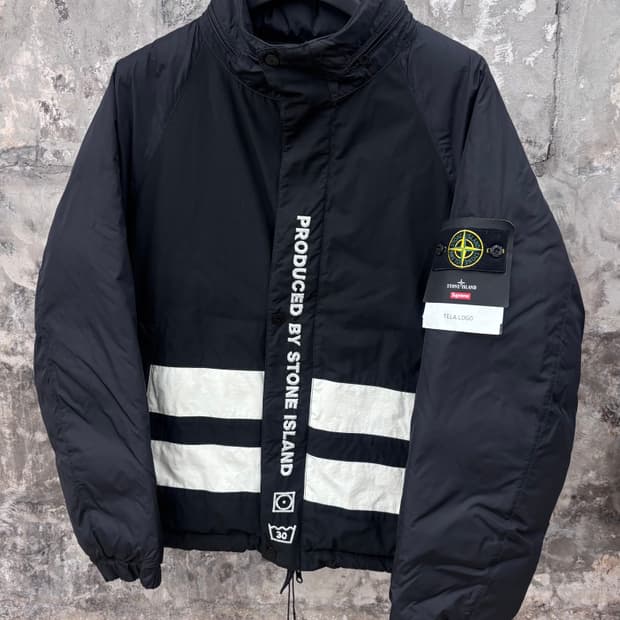 [L]슈프림x스톤아일랜드 리버시블 푸퍼 퍼피 패딩