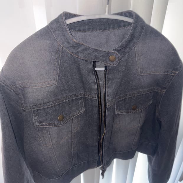 데님 크롭 자켓