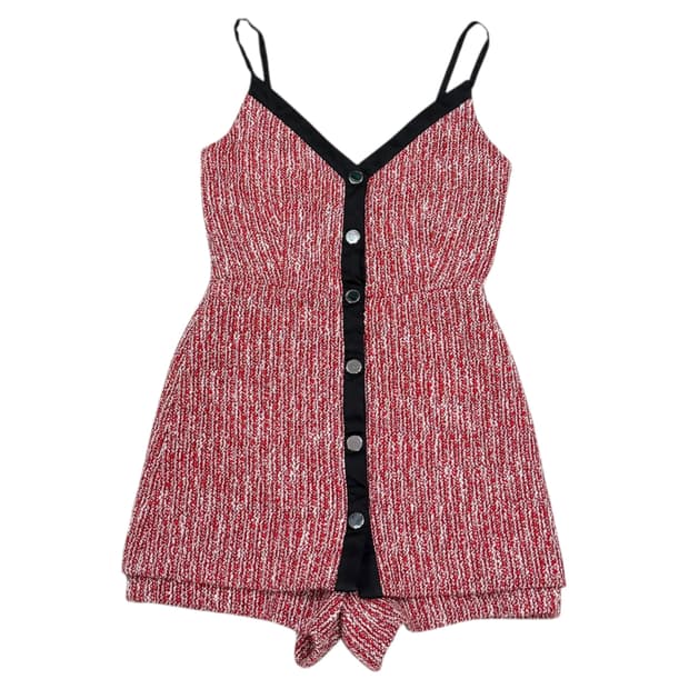 마쥬 블랙핑크 지수 트위드 점프수트 드레스 원피스 1