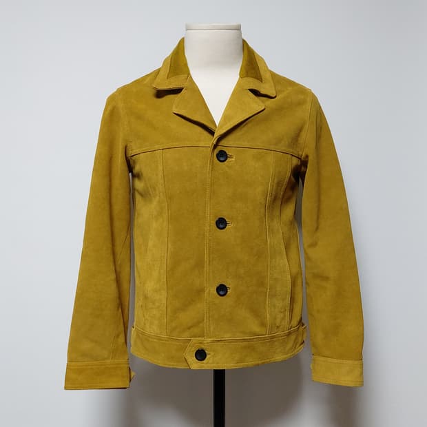 남성 리얼 카우 레드 스웨이드 트러커 자켓(95~100)