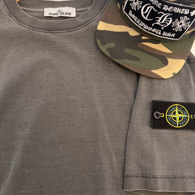 스톤( Stone Island )  워싱 반팔티