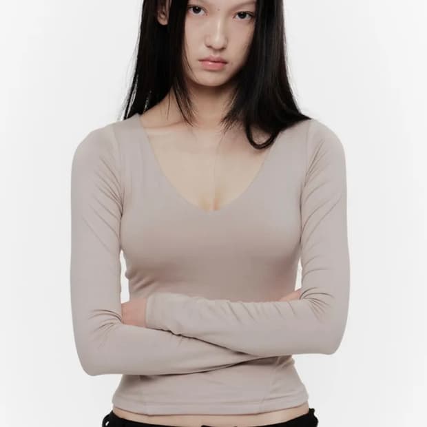2000아카이브스 v neck contour t