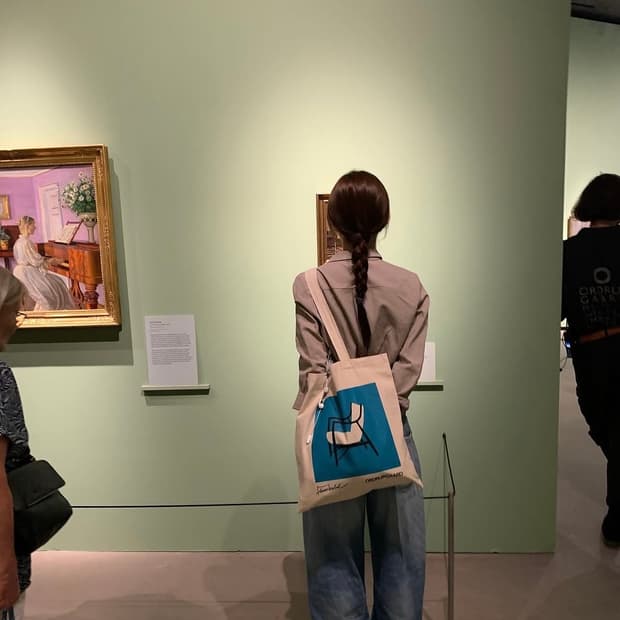 코펜하겐 오드럽가드 미술관 핀율 에코백