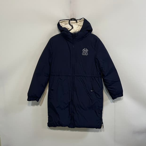 MLB 키즈 구스다운 롱패딩 145 네이비 리버시블