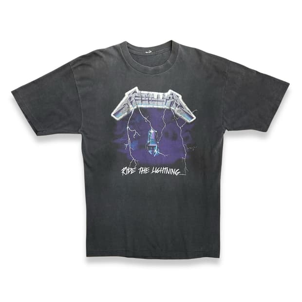1989 Metallica Ride the Lightning 티셔츠 XL