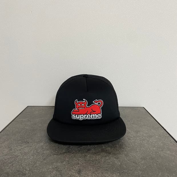 (OS) 슈프림 토이 머신 메쉬 백 5패널 볼캡 모자 블랙 24SS