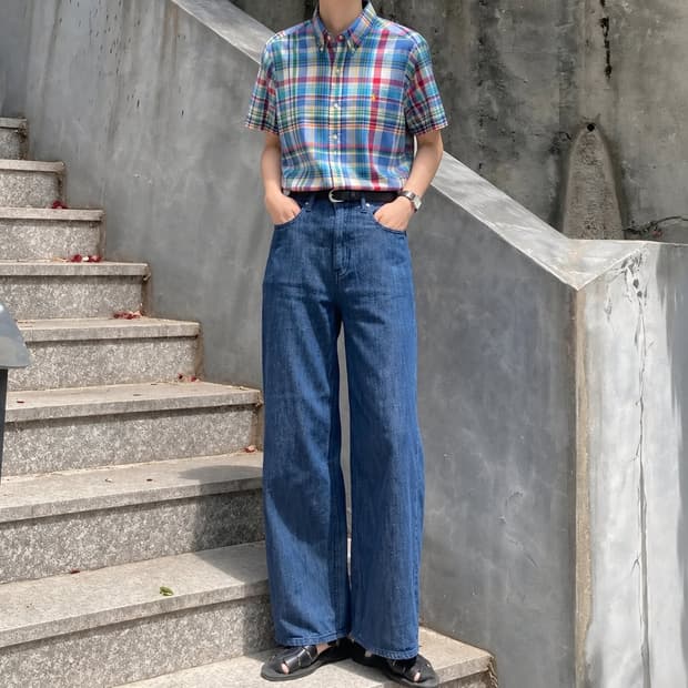 55~66 POLO 폴로 랄프로렌 반팔 셔츠 멀티 컬러 타타솔 체크