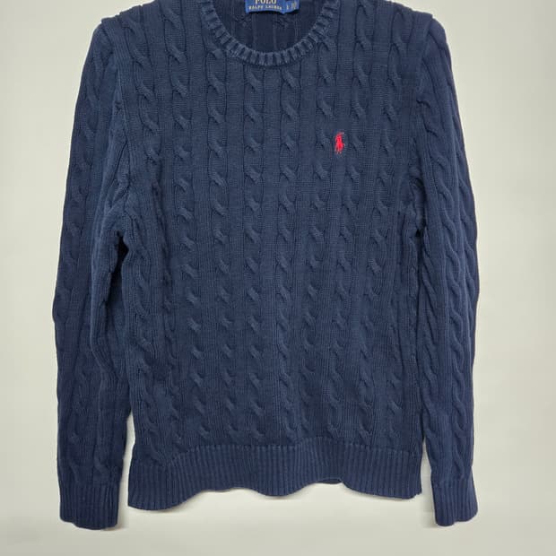 폴로 랄프로렌 꽈배기 니트 L 네이비