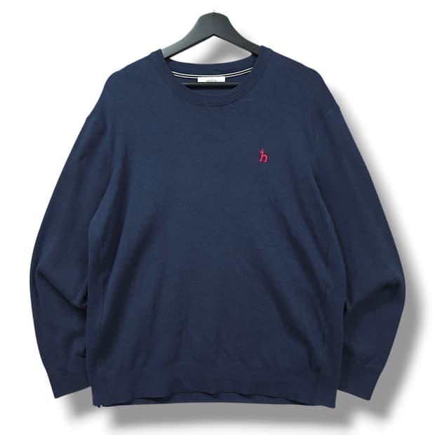 [105] 헤지스 네이비 레드퍼피 코튼 니트