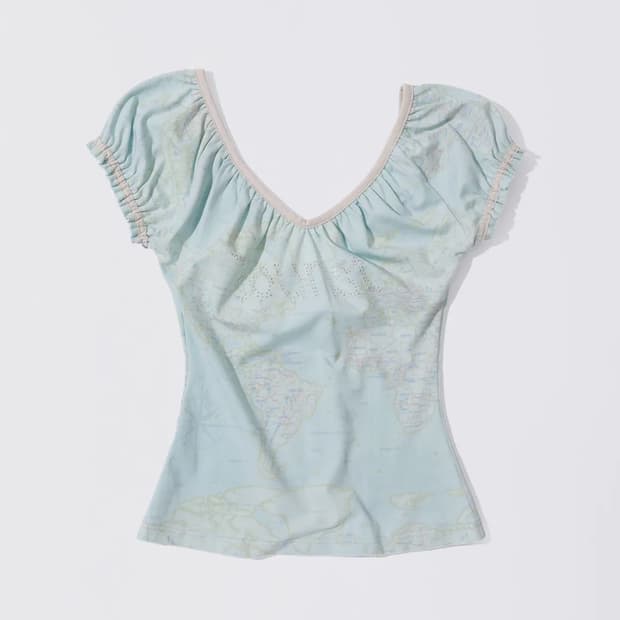 스컬프터 Tourist Scoop Back Tee Baby Blue