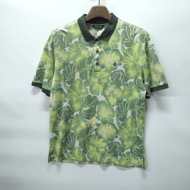 빈폴 남성 플라워 패턴 하와이안 카라 반팔 티셔츠(100)