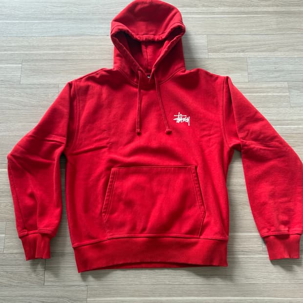 스투시 기모 후드 (레드)