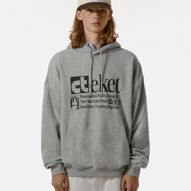 [L] 테켓 Plan Hoodie Melange Gray 후드티 후드