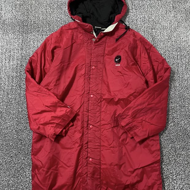 빈티지9. 나이키 베스킷볼 농구 올드스쿨 벤치코트 돕비 롱 점퍼 레드
