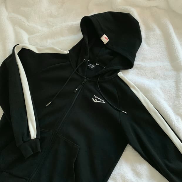 프로스펙스 오리지널 라인 배색 후드 집업 저지 트랙탑