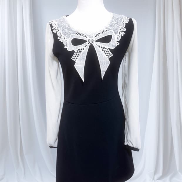 빈티지 리본 레이스 원피스