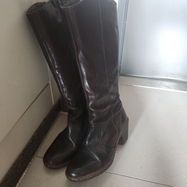 캠퍼 가죽 롱부츠