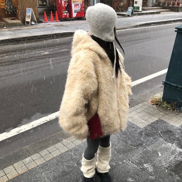 포에토 퍼 후드집업