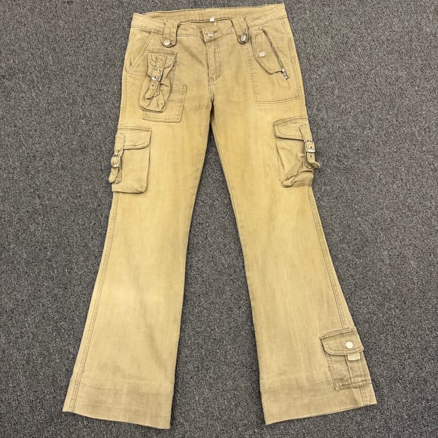 32) Japanese vintage 멀티 포켓 워싱 카고팬츠