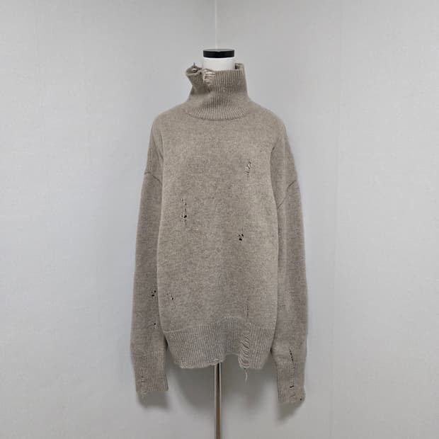 페이퍼문 데미지 폴라 니트 / 여성 니트 / 남성 니트 