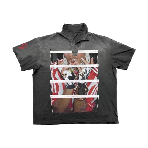 VINTAGE mood distressed polo T-shirt