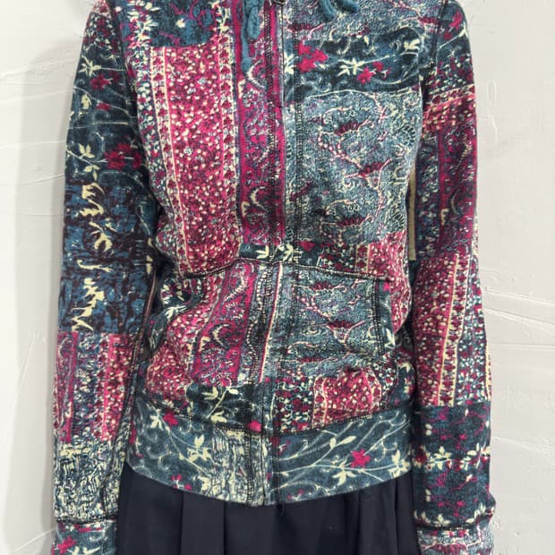 lucky brand pattern hood zipup