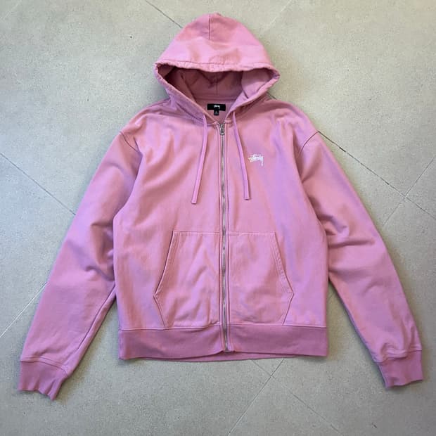 스투시 핑크 후드집업