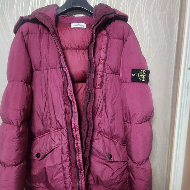 18fw 스톤아일랜드 크링클랩스 롱패딩 마젠타 m