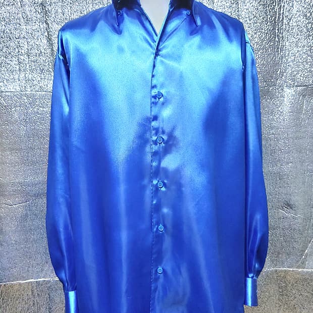 ♤필독♤ 빈티지 실크 셔츠 블루