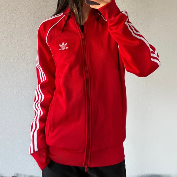 [S]아디다스 트레포일 SST 레드 트랙탑 져지