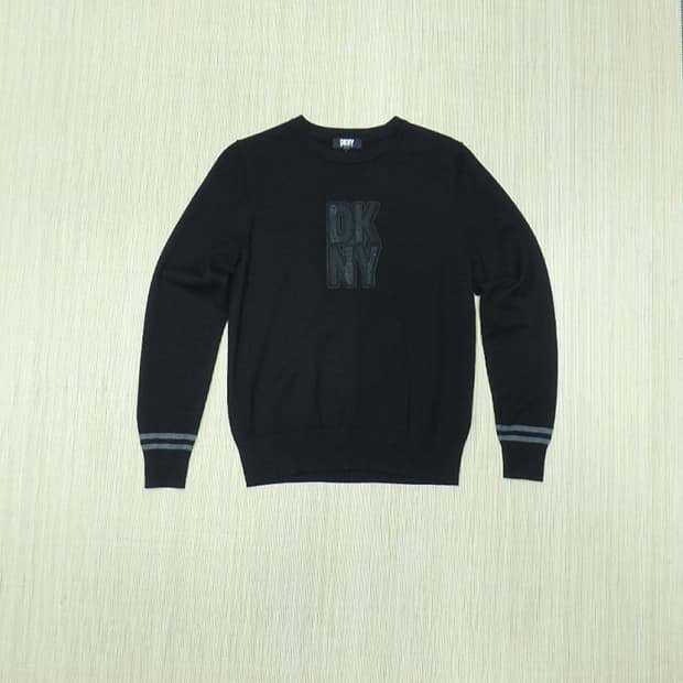 (L) DKNY GOLF 여성 라운드넥 니트 블랙