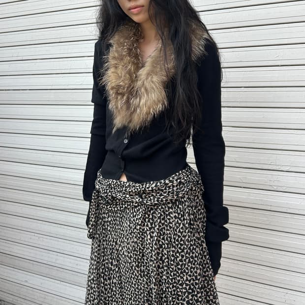 카라 폭스퍼 가디건 