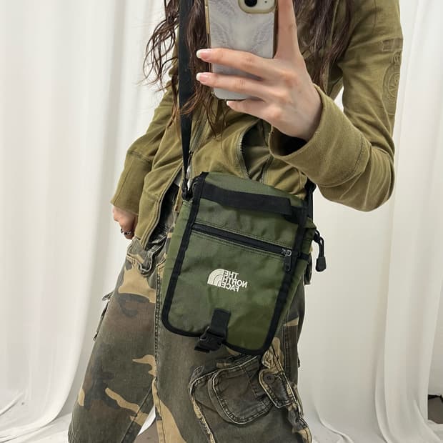 The North Face khaki cross bag