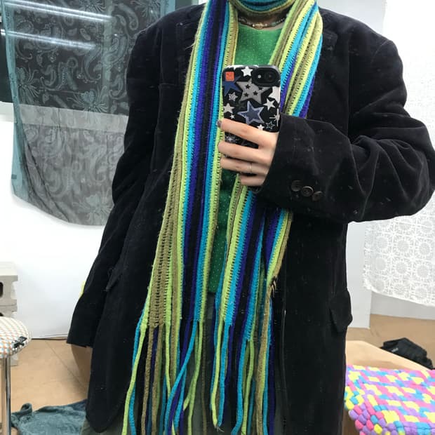 빈티지 스트라이프 목도리 머플러 