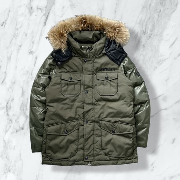 리바이스키즈 카키 패딩 점퍼 