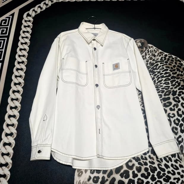 칼하트 WIP 초크 데님 워크 셔츠 화이트 M