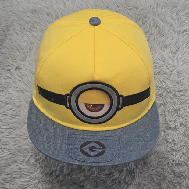 p2-3:미니언즈 옐로우 데님챙 스냅백 57-59cm