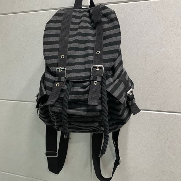Y2K Black Stripe Backpack