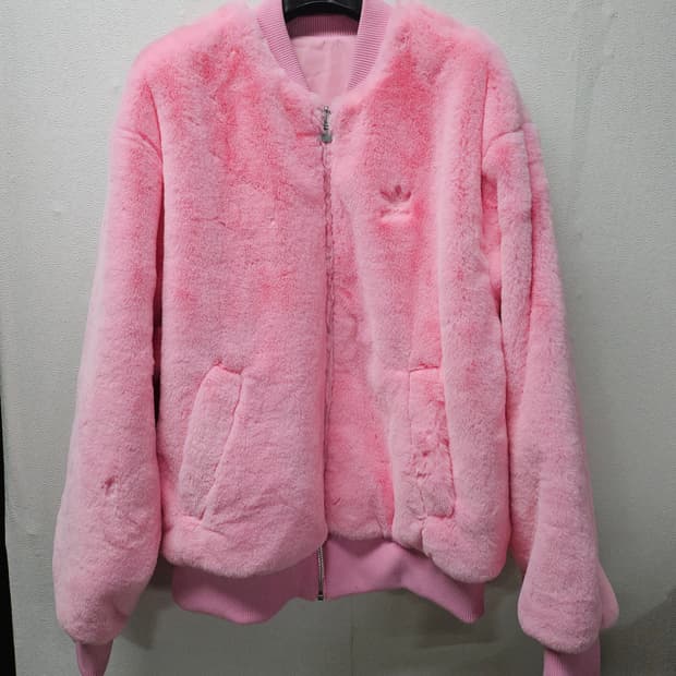 아디다스 리버시블 자켓  핫핑크퍼 재킷 L