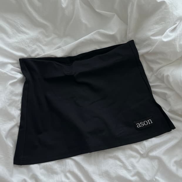 애즈온 블랙 미니 스커트 