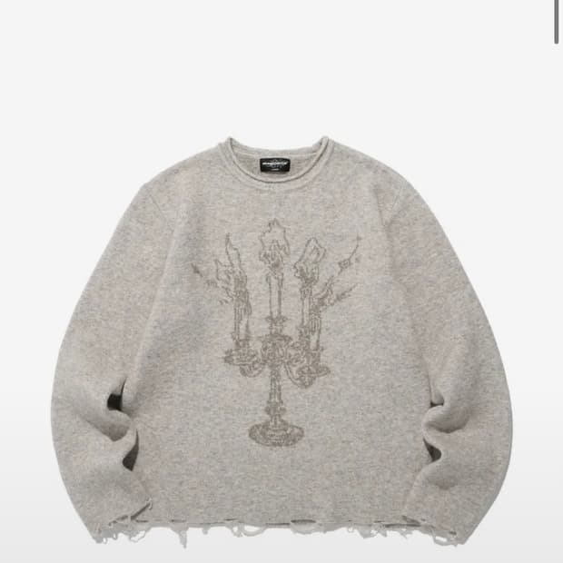 나이트고스트클럽 CANDLE L/S KNIT TEE_BEIGE