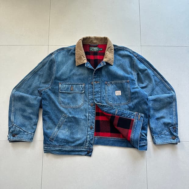 폴로 컨트리 데님 덩가리 트러커 플란넬 안감 QR인증