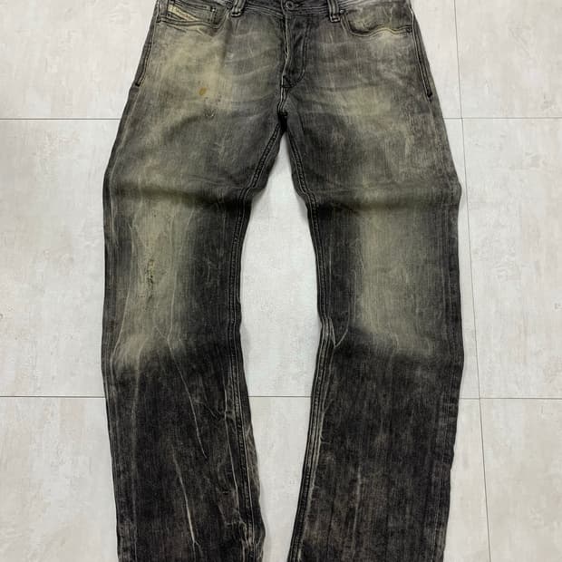 디젤 빈티지 블랙 데님 팬츠 