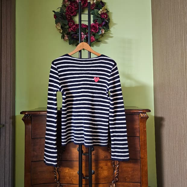 꼼데가르송 모100% 단가라니트