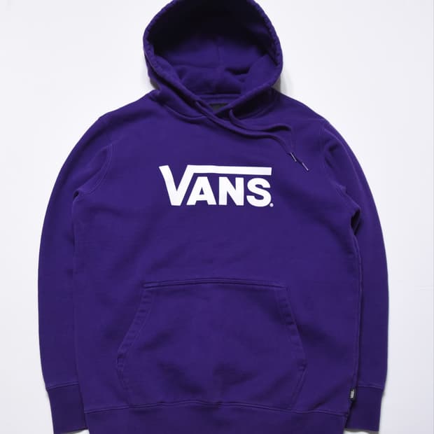 반스 VANS 퍼플 로고 후드티 XL 남성 105 상태좋음