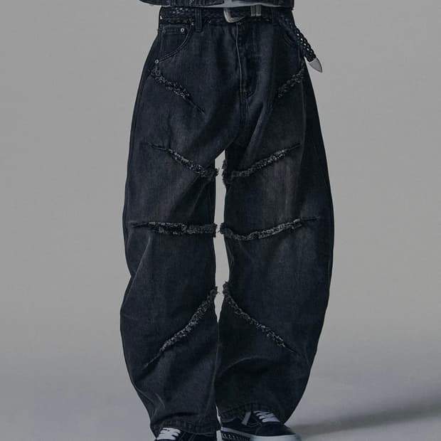 Not4nerd/낫포너드 cut off curved Denim pants