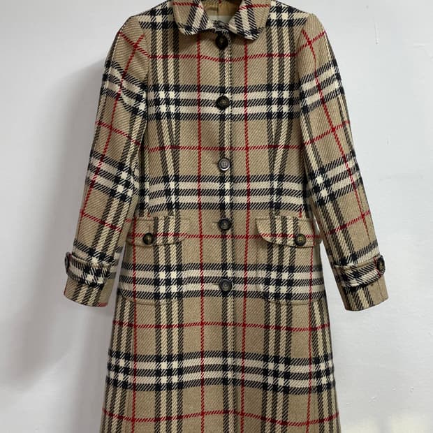 버버리 우먼스 노바체크 울 롱코트 (on.41)  