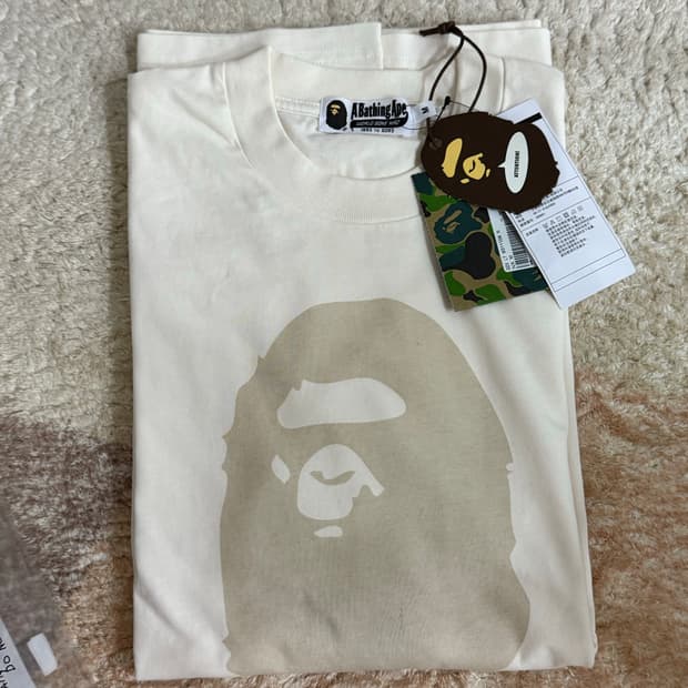 [M] BAPE 베이프 바이 베이싱 에이프 롱슬리브 베이지